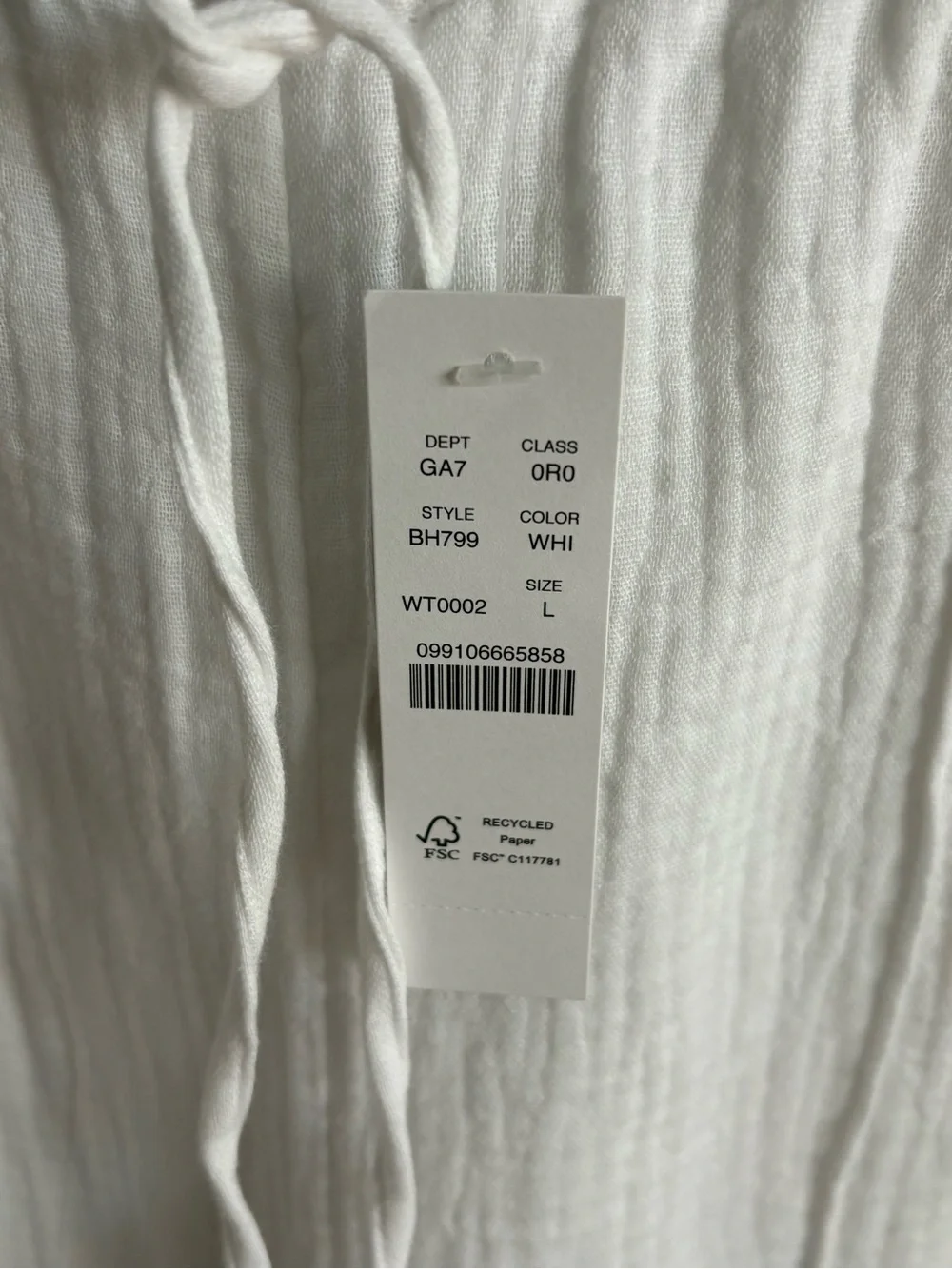 Lightweight Lined Guaze White Drawstring Pants